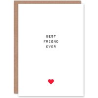 Artery8 Anniversary Card Simple Heart Best Friend For Him or Her in White