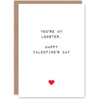 Artery8 Anniversary Card You're My Lobster For Him or Her in White
