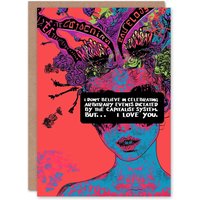 Artery8 Anniversary Card Anticapitalist Anarchy But I Love You For Him or Her