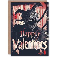 Artery8 Anniversary Card Horror Fan Scary Gore Monster For Him or Her in Black
