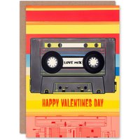 Artery8 Anniversary Card Love Mix Tape 90's Cool Retro For Him or Her in Yellow