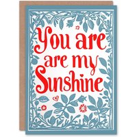 Artery8 Anniversary Card You Are My Sunshine Botanical For Her Wife Partner in Red