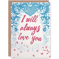 Artery8 Anniversary Card Always Love You Heart Ornamental Design For Her Wife Partner in Blue