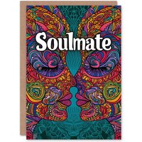 Artery8 Anniversary Card Soulmate Lesbian Esoteric Psychedelic Art For Her Wife Partner