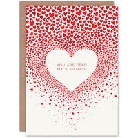 Artery8 Anniversary Card Defo My Soulmate Love Heart Pattern For Her Wife Partner in Red