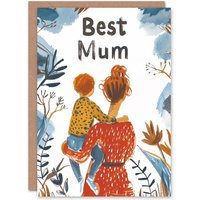 Artery8 Women's Mother's Day Greeting Card Best Mum Holding Son For Mum