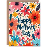 Artery8 Women's Mother's Day Greeting Card Colourful Simple Spring Flowers For Mum
