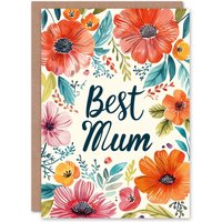 Artery8 Women's Mother's Day Greeting Card Bright Spring Floral Design Best Mum For Mother