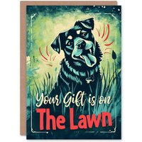 Artery8 Women's Mother's Day Greeting Card Fun From the Dog Funny Humour For Mum in Blue