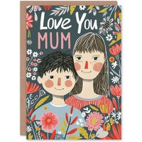 Artery8 Women's Mother's Day Greeting Card Love You Mum from Son Kid For Mum in Grey