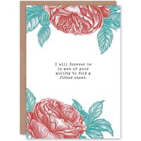 Artery8 Women's Mother's Day Funny Fold Fitted Sheet Fun Humour Joke Mum Greeting Card in White