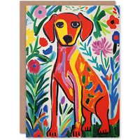 Artery8 Birthday Greeting Card Cute Pet Painting Flowers Dog Lover For Him Her