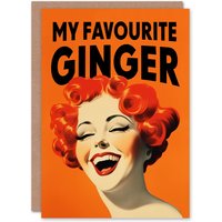 Artery8 Women's Birthday Greeting Card Happy Laughing My Favourite Ginger Lady For Her in Orange