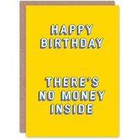 Artery8 Birthday Card No Money Inside Funny For Child Kids Greeting Card Fun Humour Joke in Yellow