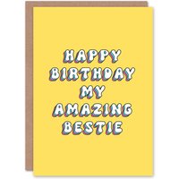 Artery8 Women's Birthday Card My Amazing Bestie Sincere For Her Woman Best Friend Sister Wife Partner Girlfriend Greeting Card in Yellow