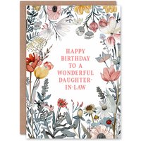 Artery8 Women's Daughter In Law Happy Birthday Card Summer Meadow Floral Blooms Plants Garden Flowers For Her Greeting Card