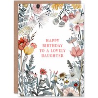 Artery8 Women's Daughter Happy Birthday Card Summer Meadow Floral Blooms Plants Garden Flowers For Her Greeting Card