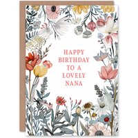 Artery8 Women's Nana Happy Birthday Card Summer Meadow Floral Blooms Plants Garden Flowers For Her Greeting Card