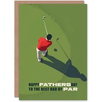 Artery8 Men's Father's Day Card Best By Par Golfer Golf Stroke Pun Joke For Dad Father Greeting Card in Green