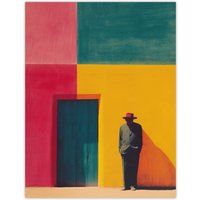 Artery8 Wall Art Print Man by Colourful Mexican Architecture Door Poster | Size: W12" x H16"
