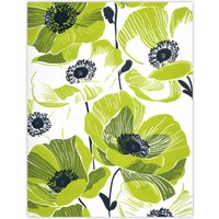 Artery8 Wall Art Print Lime Green Poppy Flowers Poppies Floral Design Poster | Size: W24" x H32"