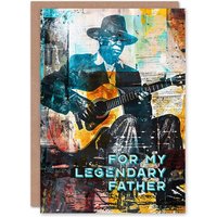 Artery8 Men's Father's Day Card Legendary Blues Music Guitarist For Him Dad Greeting Card