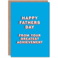 Artery8 Men's Father's Day Card From Your Greatest Achievement Fun Funny Joke For Him Dad in Blue