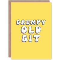 Artery8 Women's Birthday Card Grumpy Old Git Fun Funny Happy Joke Humour For Her Greeting Card in Yellow