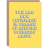Artery8 Women's Birthday Card In Charge of Staying Alive Funny Humour For Daughter Greeting Card in Yellow