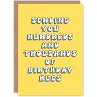 Artery8 Women's Birthday Card Sending You Many Hugs For Her Gran Niece Daughter Greeting Card in Yellow