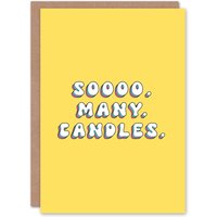Artery8 Women's Birthday Card So Many Candles Fun Funny Happy Joke Humour For Her Greeting Card in Yellow