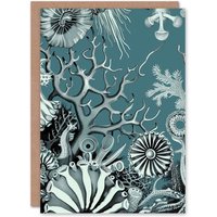 Artery8 Coral Reef Life Aquatic Blue Landscape Design Greeting Card Birthday
