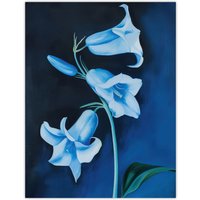 Artery8 Bluebell Flowers Wildflower Blue Floral Painting Wall Art Print | Size: W12" x H16"