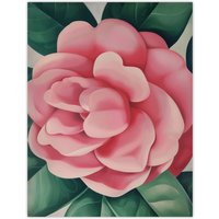 Artery8 Winter Rose Camelia Flower Watercolour Painting Wall Art Print in Pink | Size: W12" x H16"