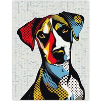 Artery8 Dog Lover Pop Art Cute Pet Fun Portrait Wall Art Print | Size: W18" x H24"