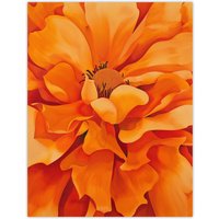 Artery8 Orange Marigold Flower Painting Modernist Floral Wall Art Print | Size: W24" x H32"