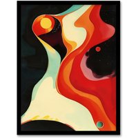 Artery8 Abstract Galaxy Space Artwork Planets Stars Framed Art Print | Size: W12" x H16"