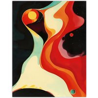 Artery8 Abstract Galaxy Space Artwork Planets Stars Wall Art Print | Size: W24" x H32"