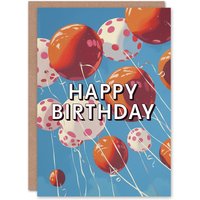 Artery8 Birthday Card Sky Full of Balloons Fun Kids Party For Child Kids in Blue