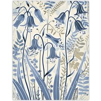 Artery8 Spring Bluebells Bright Flower Painting Botanical Wall Art Print in Blue | Size: W18" x H24"