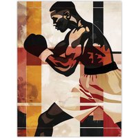 Artery8 Boxer Pop Art Portrait Fighter Boxing Design Wall Art Print | Size: W12" x H16"