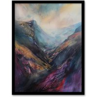 Artery8 Cadair Idris Welsh Mountain Painting Iconic Wales Framed Art Print | Size: A4