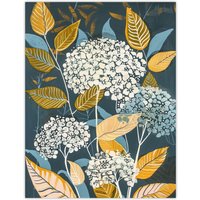 Artery8 Blue Hydrangea Flowers Artwork Floral Bouquet Wall Art Print | Size: W12" x H16"