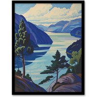 Artery8 Loch Ness Lake Scottish Highlands Landscape Framed Art Print in Blue | Size: A4