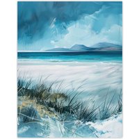 Artery8 Luskentyre Beach Isle of Harris Outer Hebrides Wall Art Print in Blue | Size: W18" x H24"