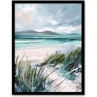 Artery8 Path to Luskentyre Beach Isle of Harris Scotland Framed Art Print in Blue | Size: W12" x H16"