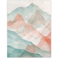 Artery8 Abstract Mont Blanc Mountain Hills Watercolour Wall Art Print | Size: W12" x H16"