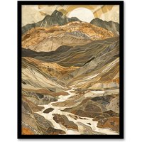 Artery8 Old Man Of Coniston Sunrise Iconic Landscape Framed Art Print in Brown | Size: W12" x H16"