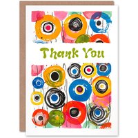 Artery8 Kandinsky Style Bright Colourful Abstract Circles Thank You Card