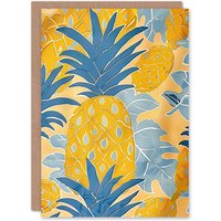 Artery8 Bright Yellow Pineapples Artwork Fruity Fun Birthday Art Card